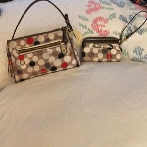 Coach purse with wristlet